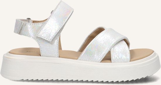Sandales plates Ton & Ton Filles - Alba - Wit - Cuir - Semelle normale - Pointure 35