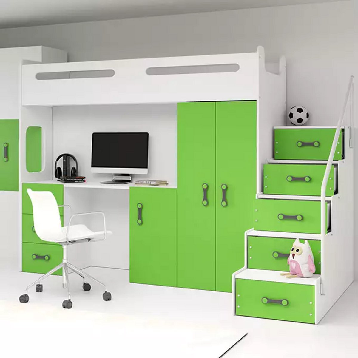 BMS Eenpersoons Bed MAX 4 - 80x200 - Jongeren - Groen
