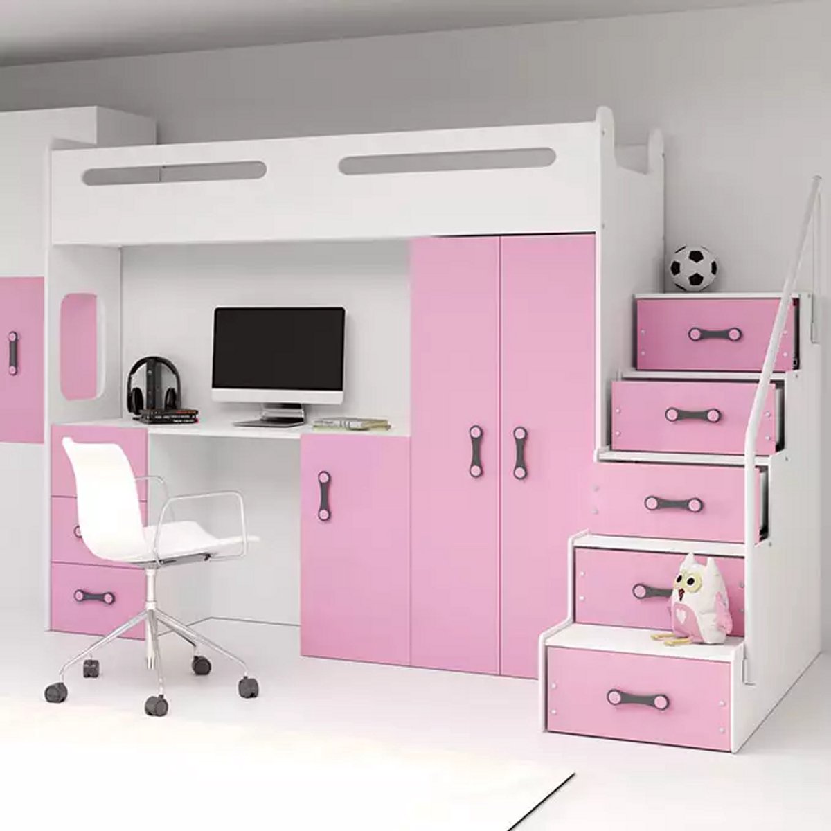 BMS Jeugd Enkelbed MAX 4 - 80x200 cm - Roze