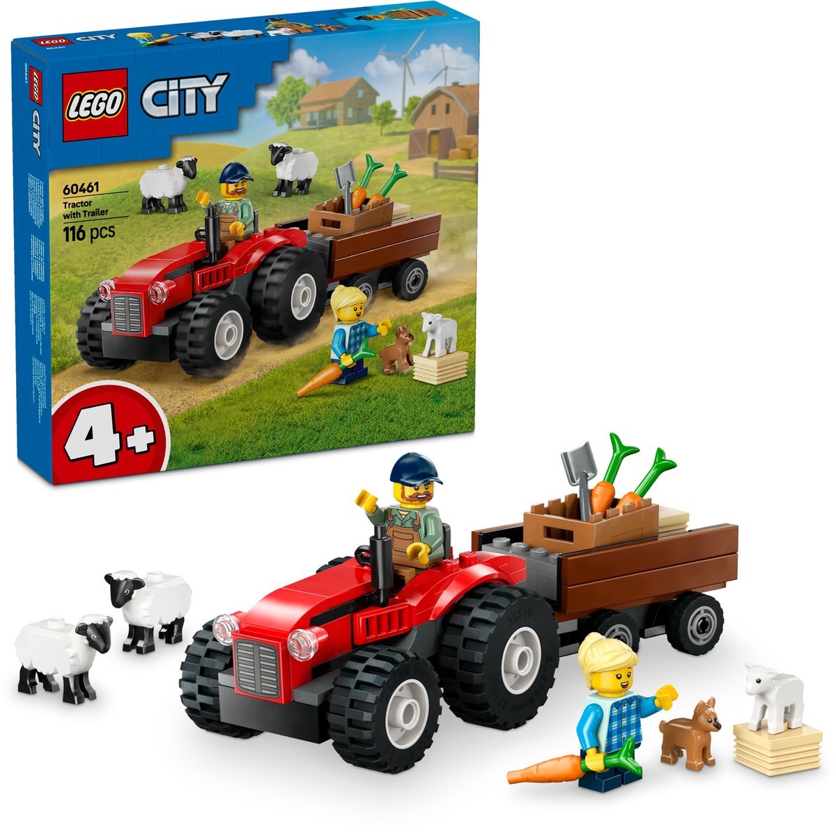 LEGO City Rode tractor met aanhanger en schapen - 60461 — afbeelding 16