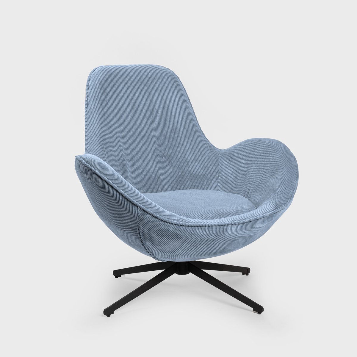 HOMLA - LUNAIRE Armchair - Swivel Corduroy Blue - 86x76x87 cm