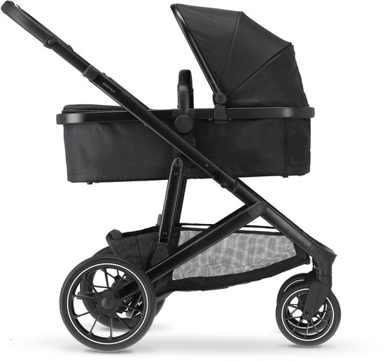 Deryan Evy V2 Kinderwagen - Duo Kinderwagen - Uitbreidbaar - Inclusief reiswieg - Zwart