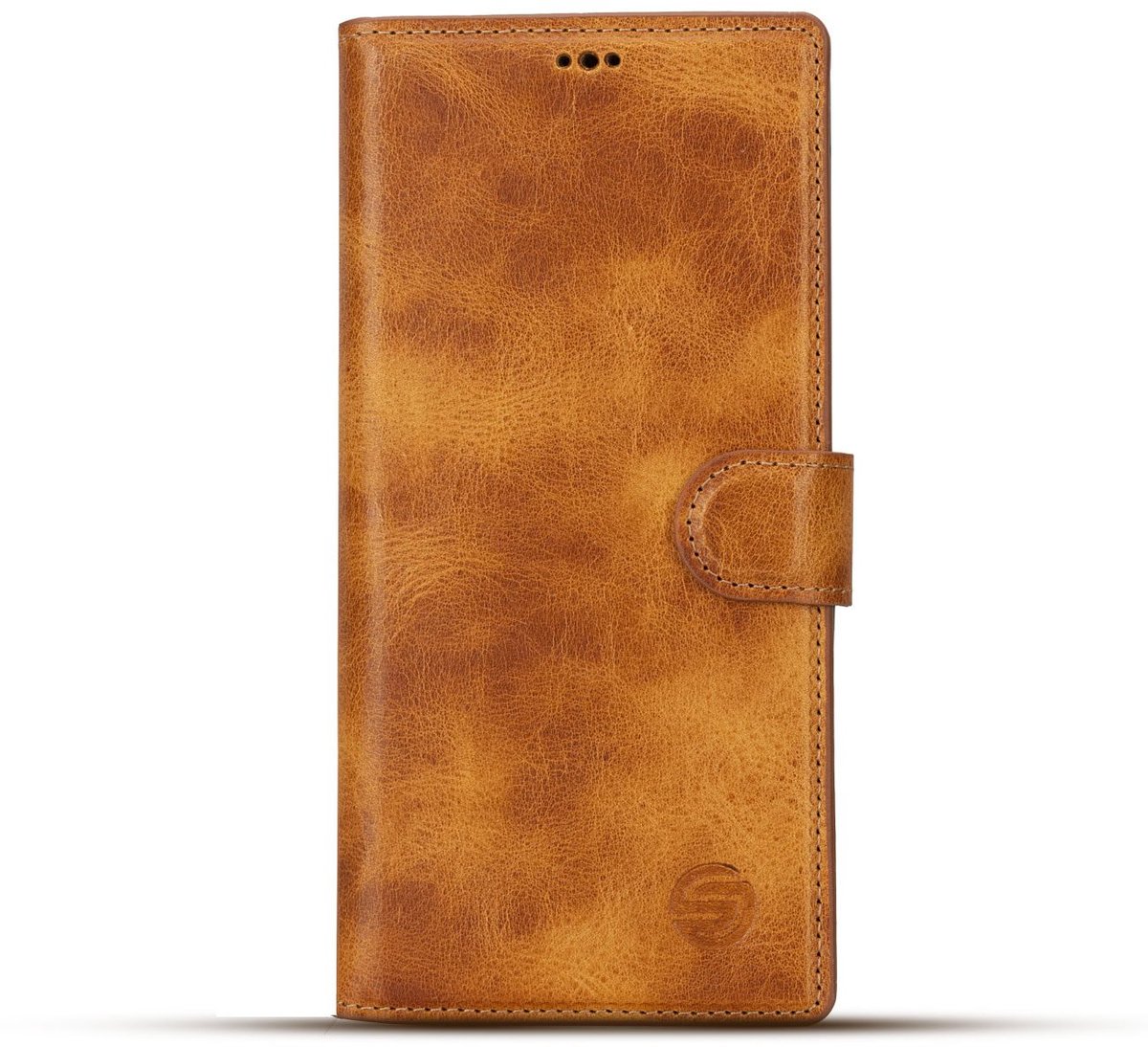 Geschikt voor Samsung Z Fold 7 Hoesje Leer - Solidenz Bookcase Z Fold 7 Lederen - Echt leer - Telefoonhoesje Met Pasjeshouder - Top grain leather case cover - Zwart
