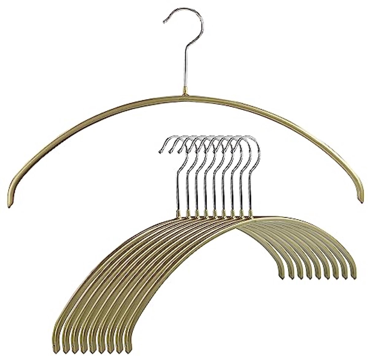 Ruimtebesparende antislip stalen kleerhanger voor shirts en jurken - stijl 40/P, goud