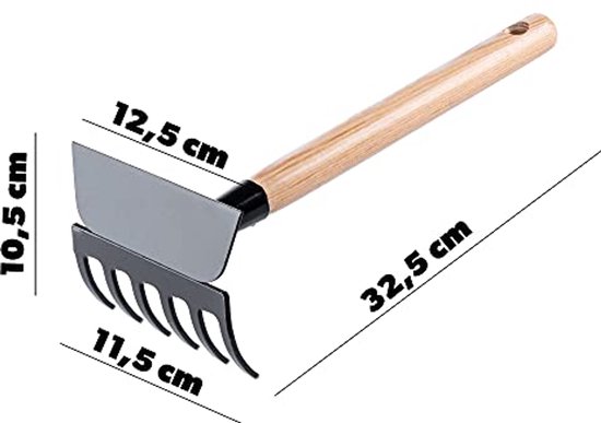 Kleine metaal hak voor tuinwerk, ergonomische tuinhak met korte steel voor efficiënt onkruidbeheer van Merkloos	 — afbeelding 5
