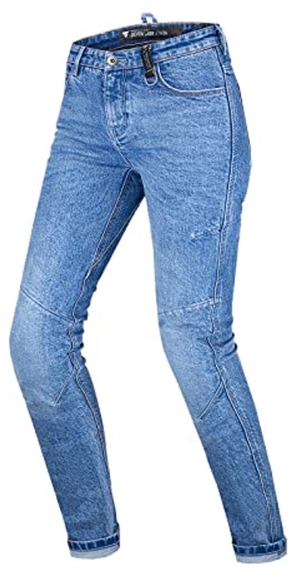 Pantalon de moto femme extensible et aéré, coupe slim, avec renforts et protections CE - Taille 30