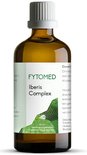 Fles FYTOMED Iberis Complex 50ml. Bruine fles met groen label en afbeelding van bladeren en bloem.