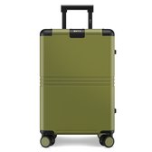 ONYX Hybrid Pro Handbagage Koffer 35 Liter - Gerecycled Polycarbonaat en Ritsloos Design - Reiskoffer met TSA slot en Spinner wielen - Lichtgewicht Trolley - Olive Green