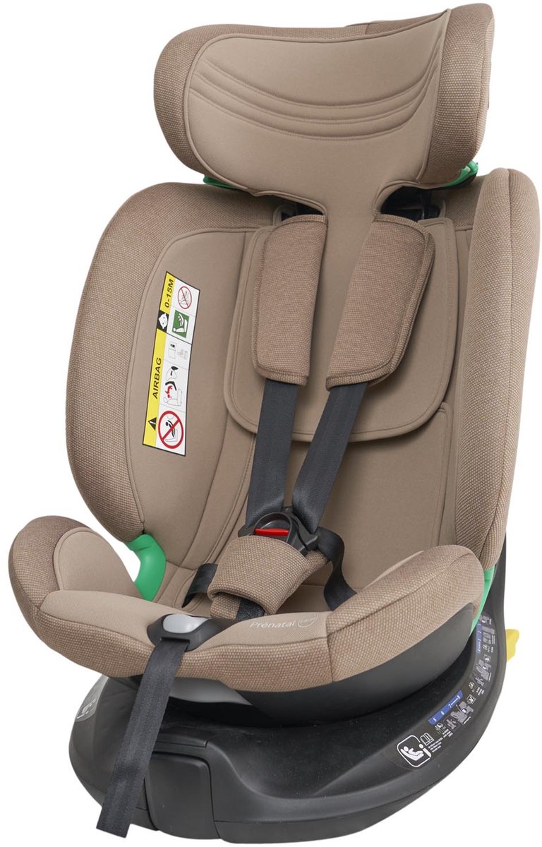 Prénatal autostoel Senna - 360° Rotatie - i-Size Veiligheid - Isofix & Support Leg - Geen losse base nodig - Taupe bruin - 0-36 kg – foto 3