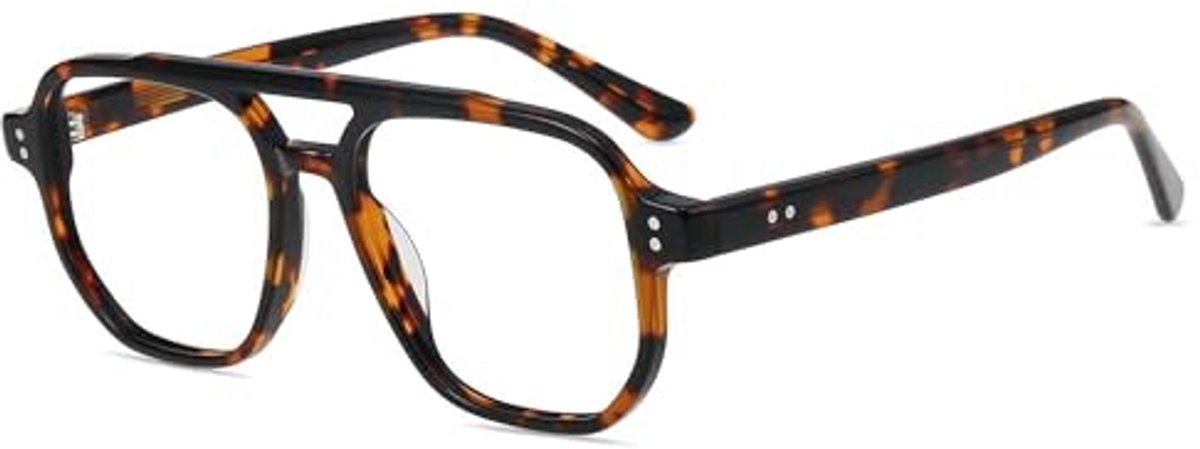 Pilotenbril met Blauwlichtfilter - Oversized UV-Veilige Computerbril voor Dames en Heren