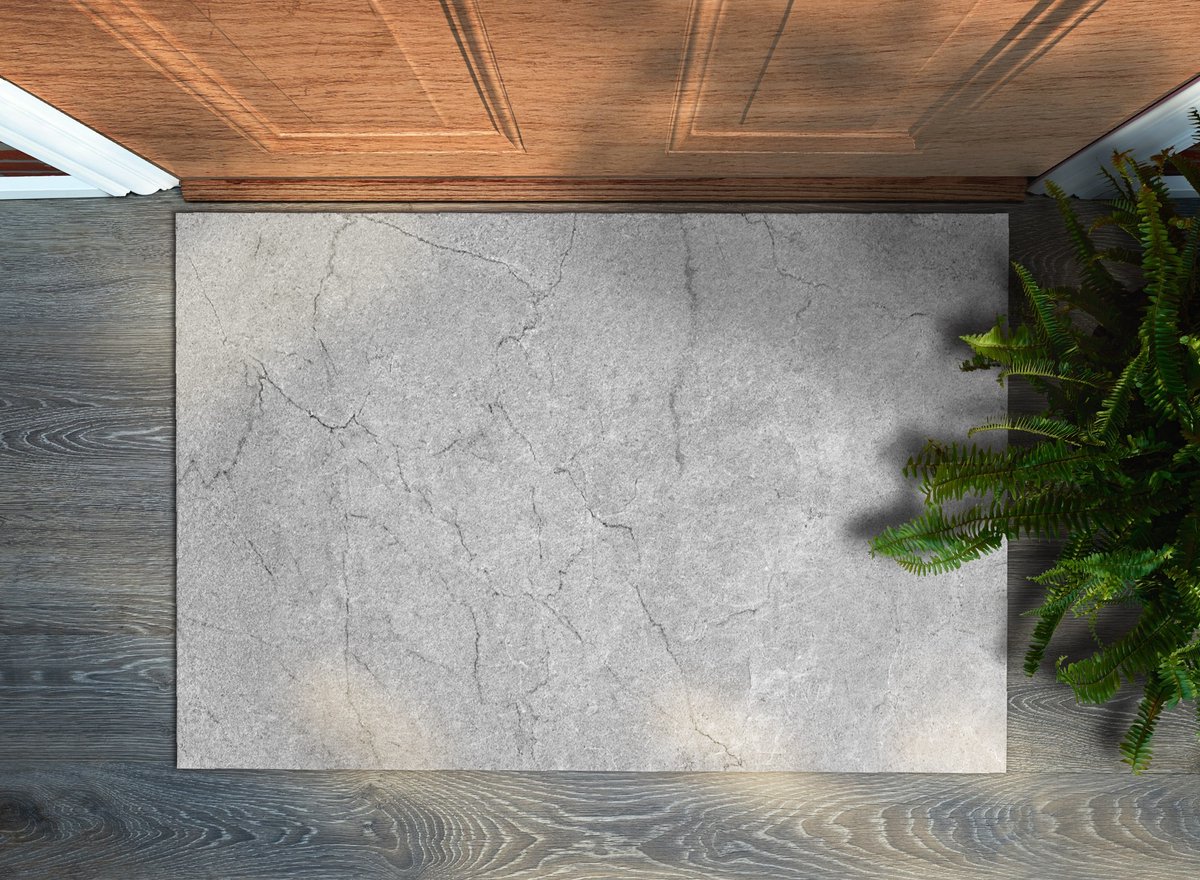 Coloray Deurmat voor binnen - Grijs Grote Deurmat - Grijs Beton Deur Etree - Binnen Deurmat - Wasbare Deurmat - 90x60 cm Grijs - Grijs Beton