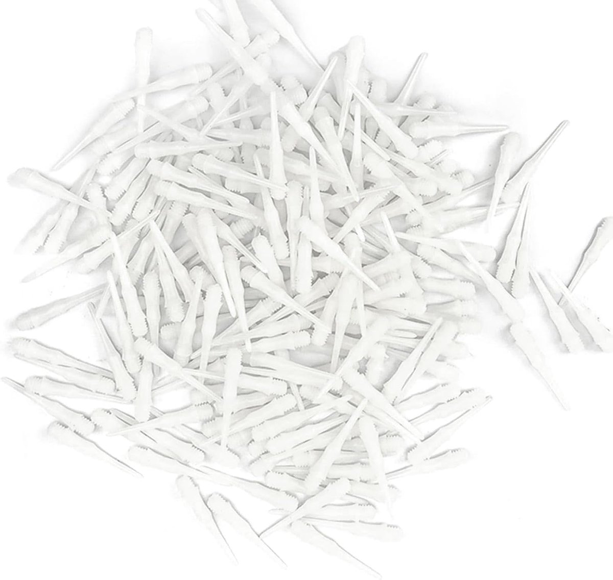 Soft dart flights - 200 pieces - witte dart tips - 2BA thread - robuuste soft plastic dart accessoires - perfect voor dart liefhebbers