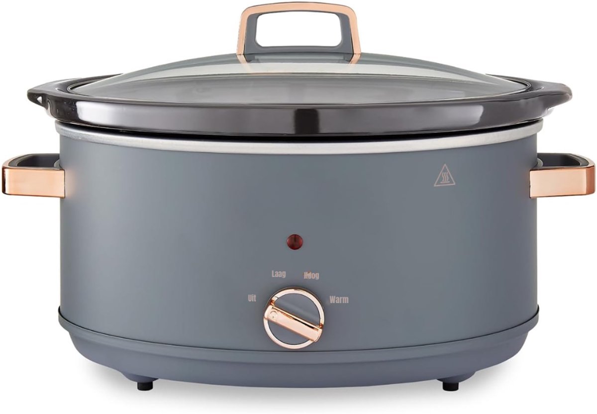 MMP®Slowcooker met timer - Slowcooker - Crockpot - Grijs - ‎30cm x 42cm x 26cm