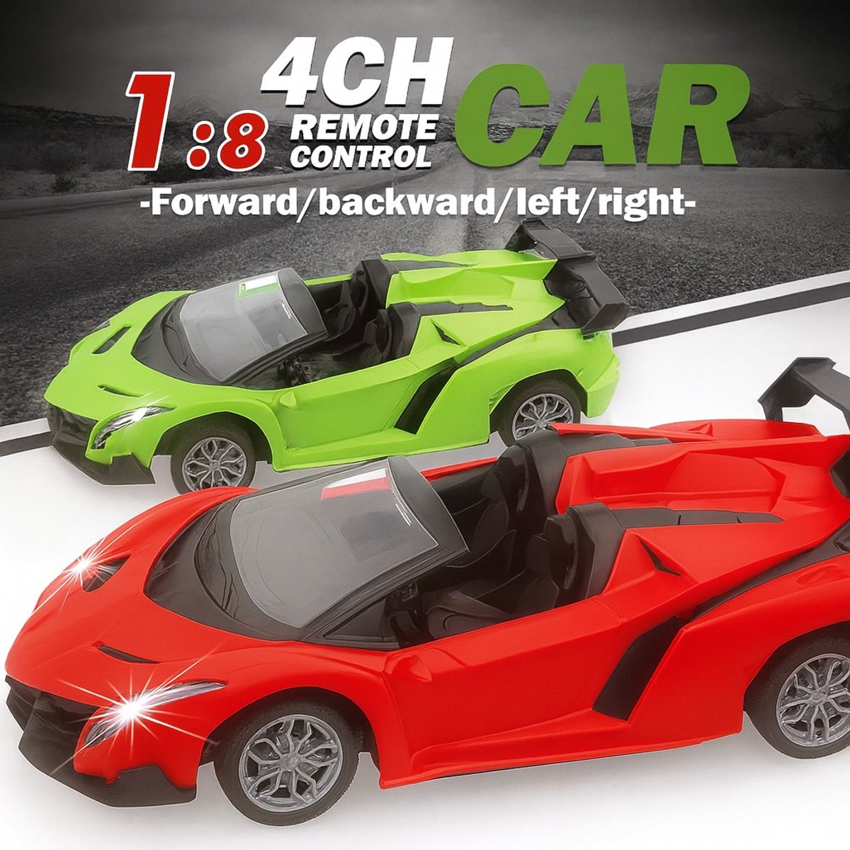 Darenci DARE Raceauto - Remote Control - Cabrio - Speelgoed Auto - Afstandsbediening - Elektrisch bestuurbaar - Rood/Zwart — afbeelding 5