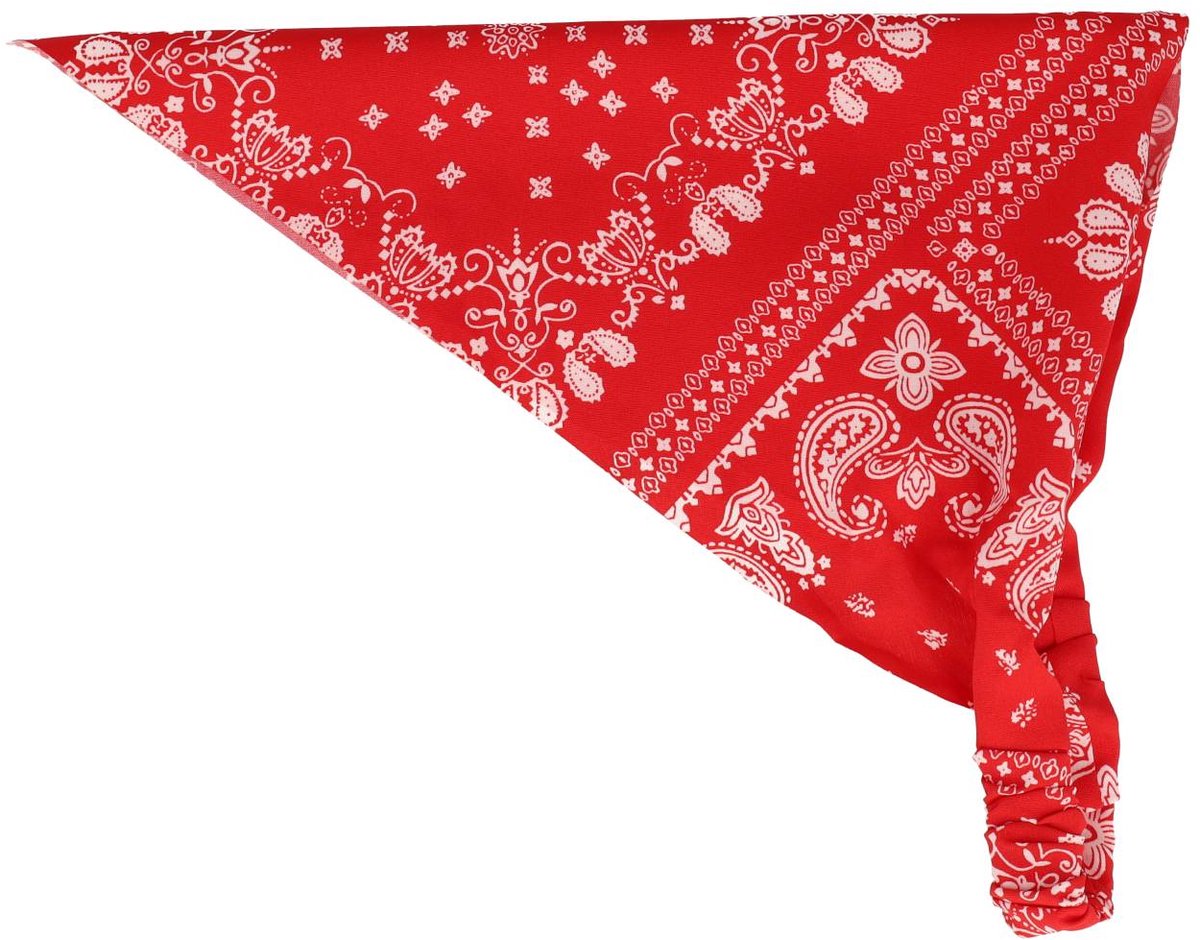 Haarsoires Haarband Bandana - Paisley Patroon - Wit Rood