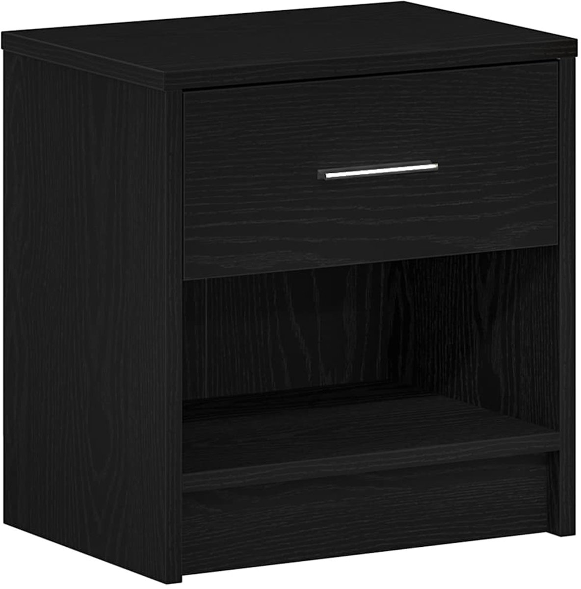 vidaXL Nachtkastje - met - lade - 39x28x41 - cm - zwart