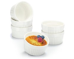 6x Soufflévormen voor Crème Brûlée - Keramische Ovenvaste Dessertkommen - 200 ml - Ideaal voor Snacks en Taarten