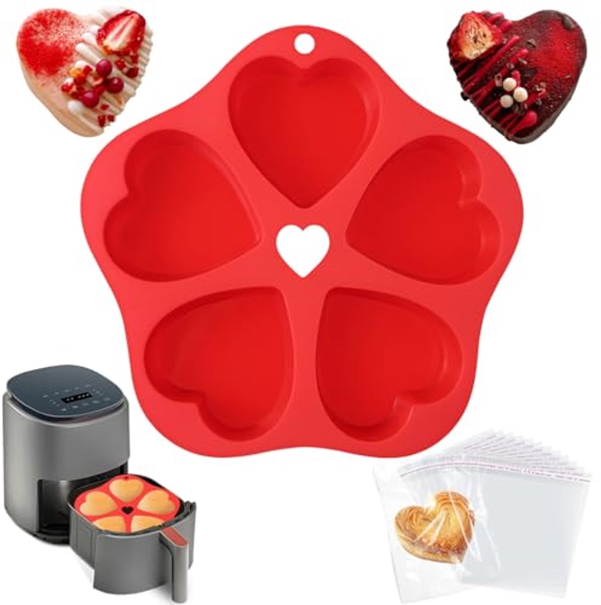 Anti-aanbak Siliconen Muffin Pan voor Airfryer - Perfect voor Cupcakes en Muffins