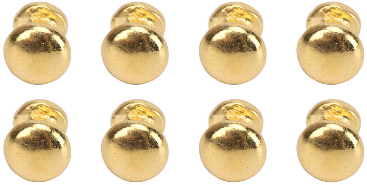 8pcs Dollhouse Round Head Handle Handle, Simple Style Metal Door Handle Knobs, 1:12 Metal Simple Door Handles, Miniature Drawer Knobs (Gold)