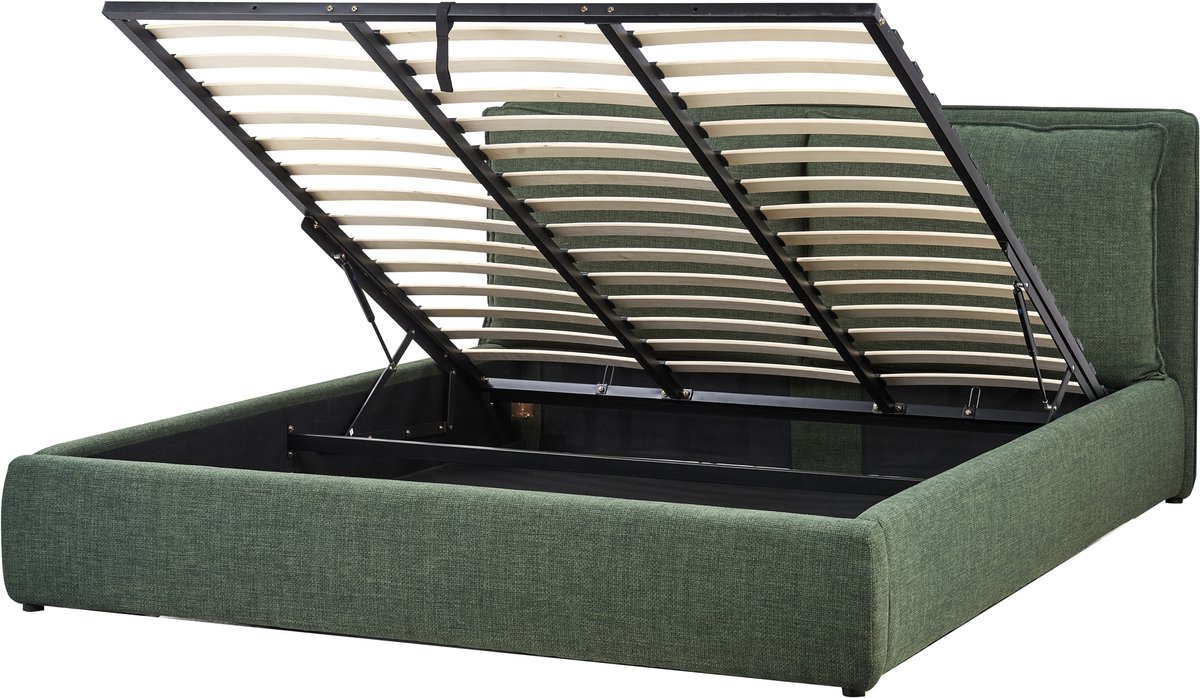 BELIANI BAJONNA - Bed opbergruimte - Donkergroen - 180 x 200 cm - Polyester