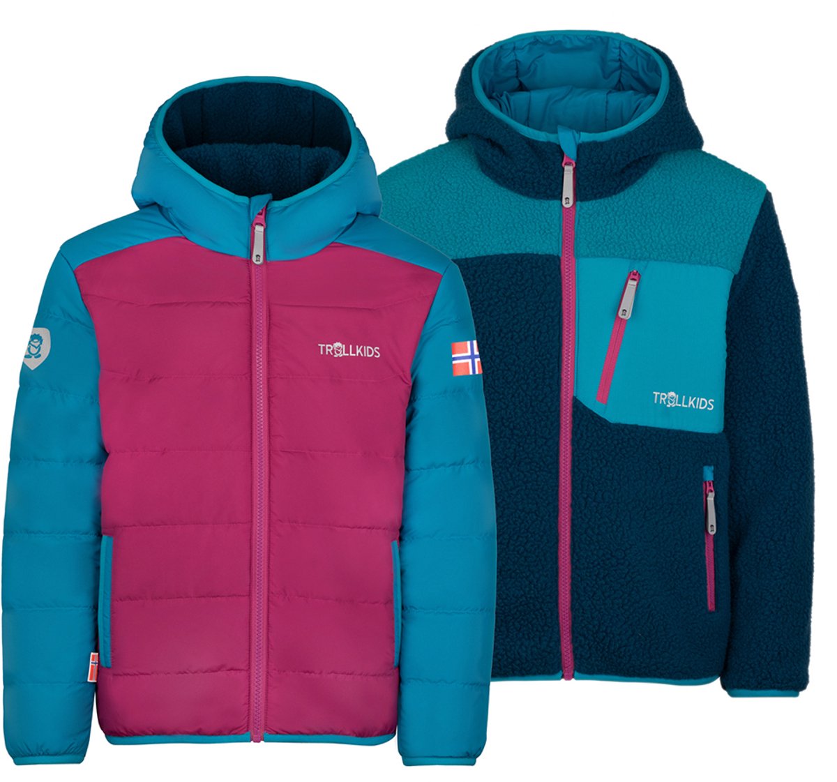 Trollkids Sandvika Turnover Jas 116 cm Kinderen Turquoise
