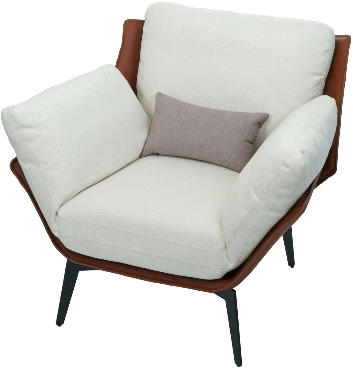 Fauteuil MCW-L82, lounge fauteuil cocktail fauteuil gestoffeerde fauteuil relaxfauteuil, imitatieleer stof/textiel metaal ~ donkerbruin