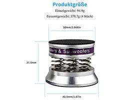 High-end luidsprekers voet trillingdempers met antislip rubberen demping - 4 stuks