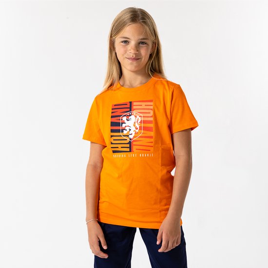 T-shirt Équipe Nationale des Pays-Bas Grand Logo Enfants - Taille 152 - Orange - Garçons & Filles - KNVB - Vêtements de Fans - Marchandise Officielle - Football