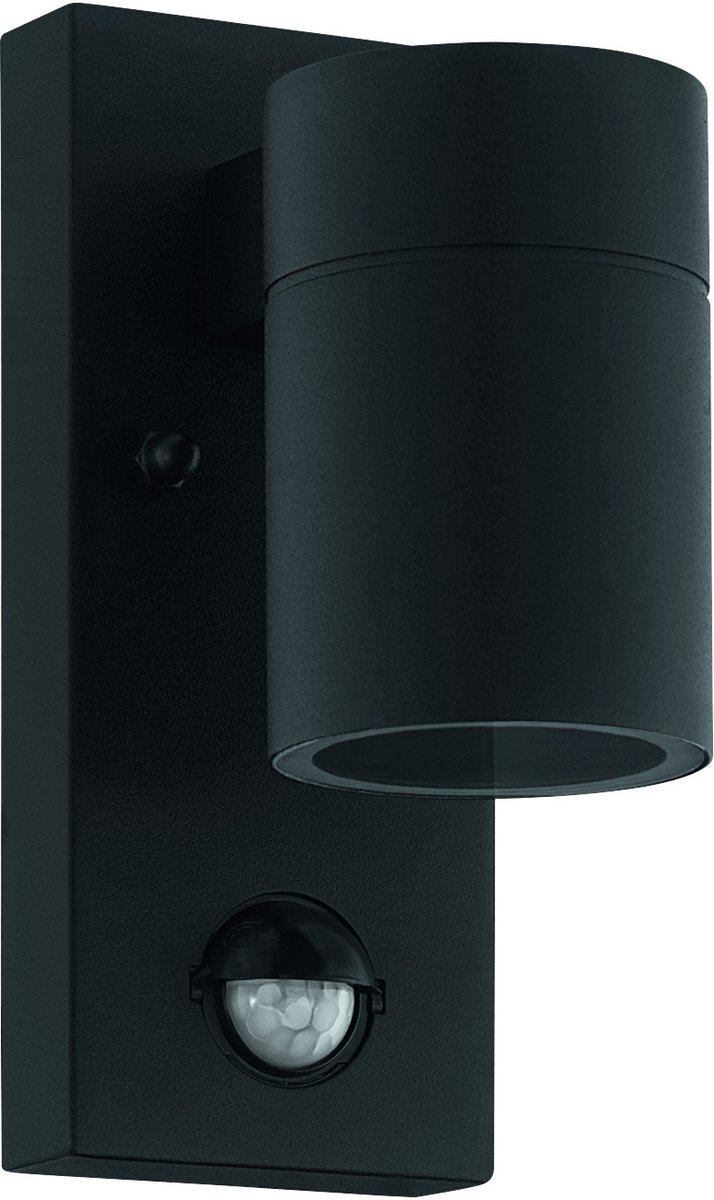 Bol.com EGLO Riga 5 Wandlamp Buiten - GU10 - 16,5 cm - Beweginssensor - Zwart aanbieding