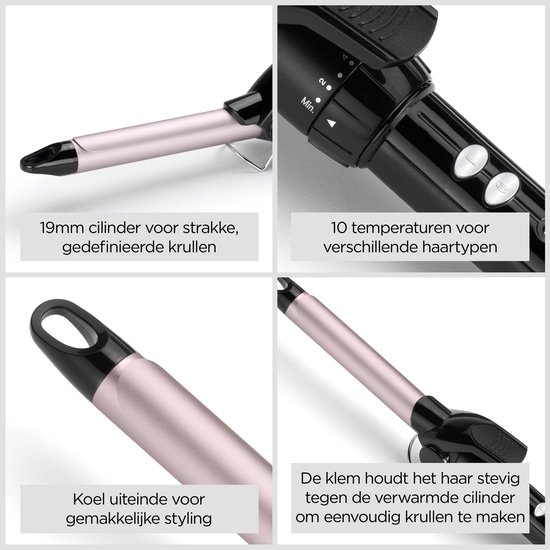 BaByliss 19mm Krultang C319E - 10 temperatuurinstellingen - Cooltip