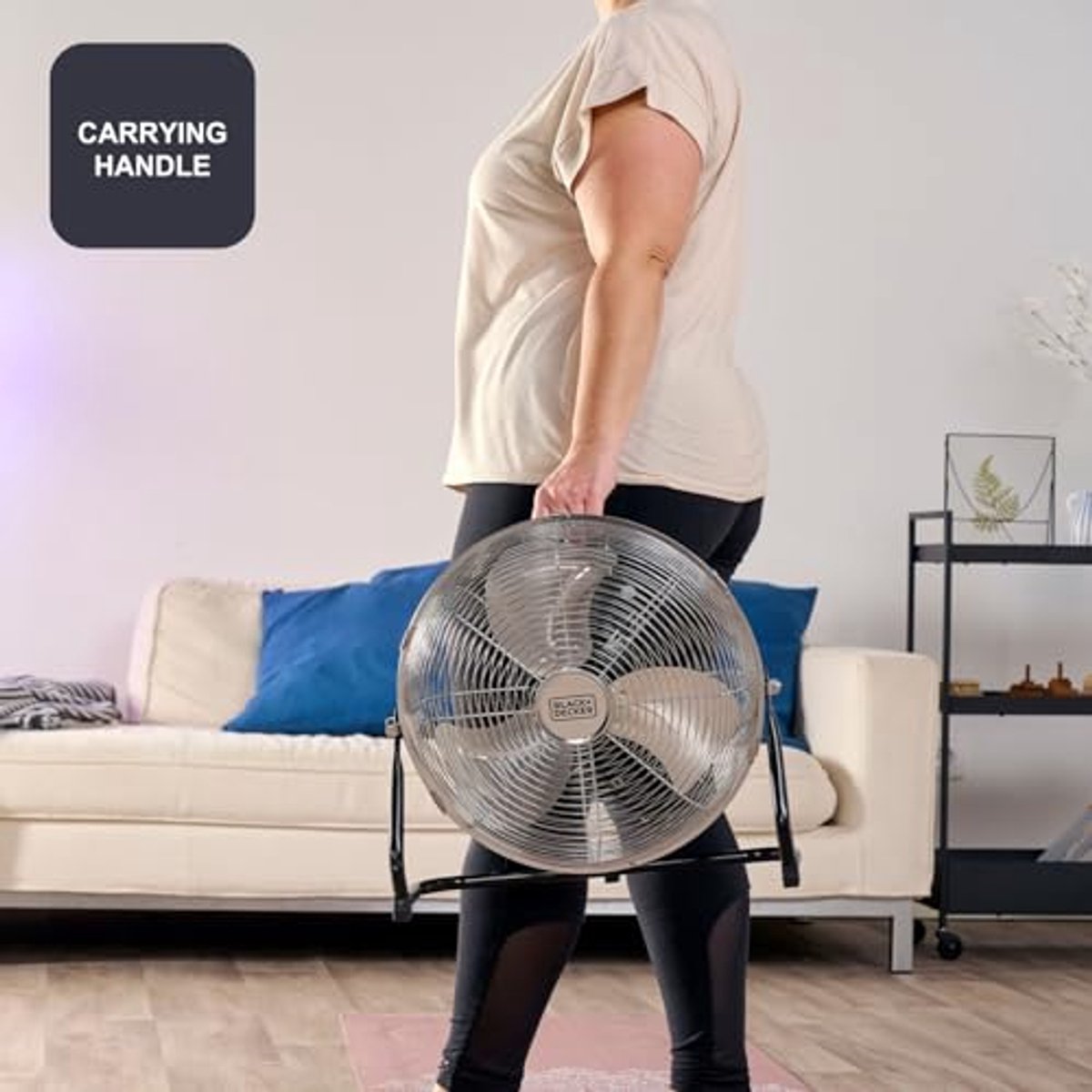 Vloerventilator 60W met 3 Snelheden en 35 cm Diameter - Verstelbare Kanteling en Antislipb