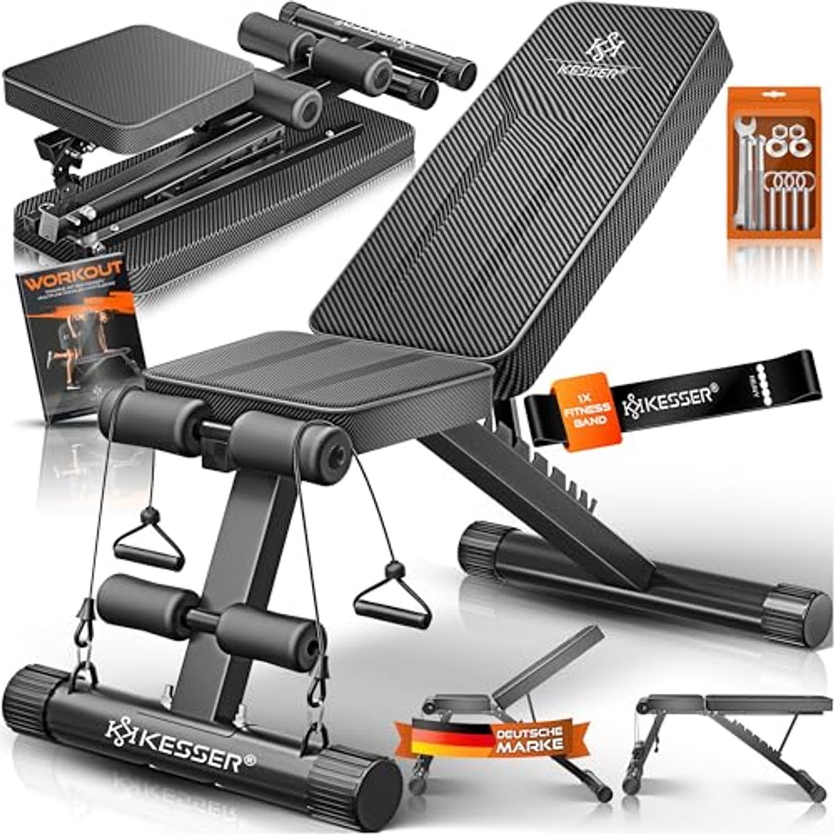 Inklapbare Multifunctionele Halterbank voor Thuisgym - 500 kg Belastbaarheid - Verstelbare Bank voor Full-Body Training