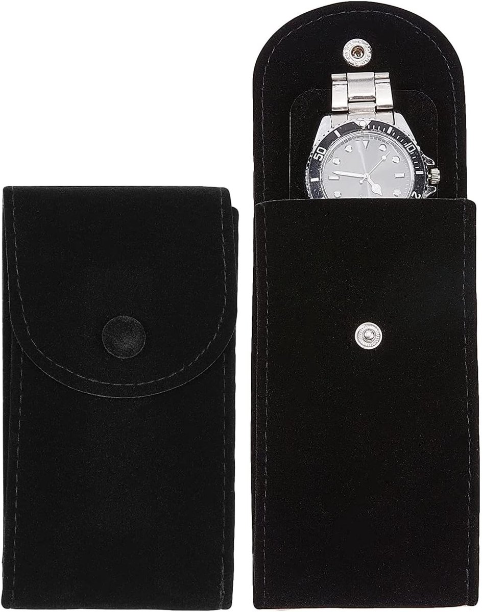 Horlogeopbergtas - horlogebox - fleece horlogeband - reis-horlogebox - matte horlogetas - compatibel met een breed scala aan horloges en accessoires
