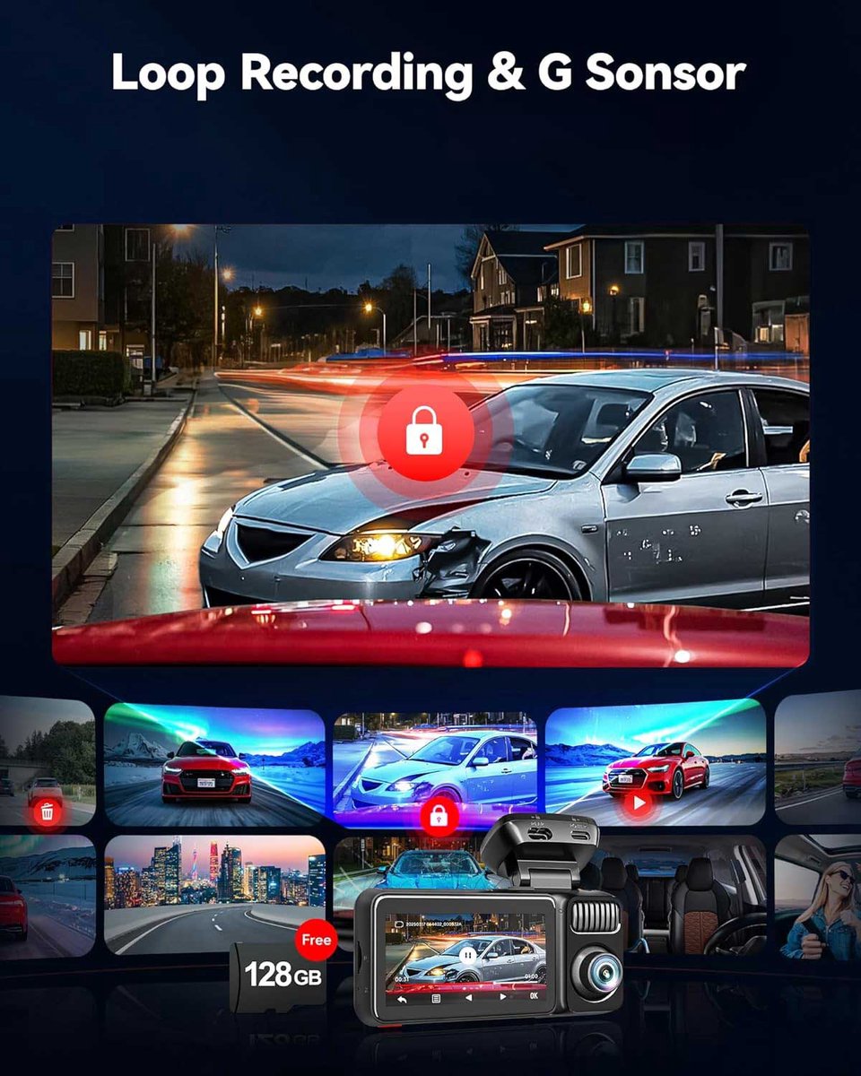 RedTiger F17 Elite 4K 128gb night vision dashcam - 4K + 2x Full HD resolutie met Sony Starvis 2 sensoren - 128gb Micro SD kaart - 3,0 inch touchscreen Lcd thumbnail 6