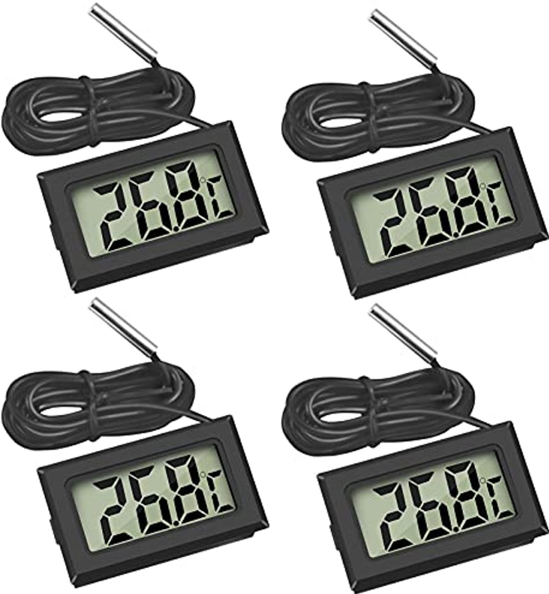Digitale LCD Thermometer voor Koelkast, Vriezer en Aquarium met Externe Sensor