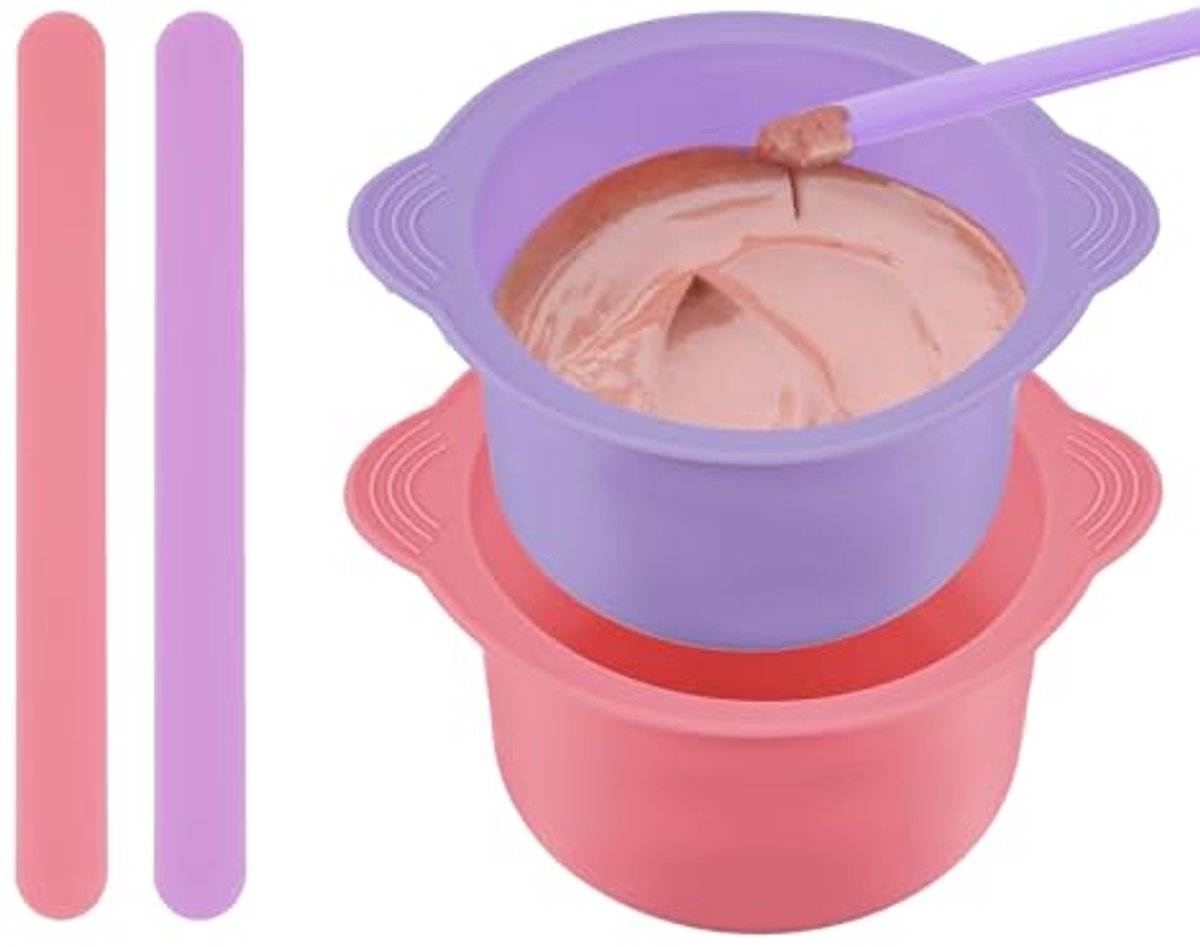 Herbruikbare siliconen wax warmer voering met wax applicator sticks