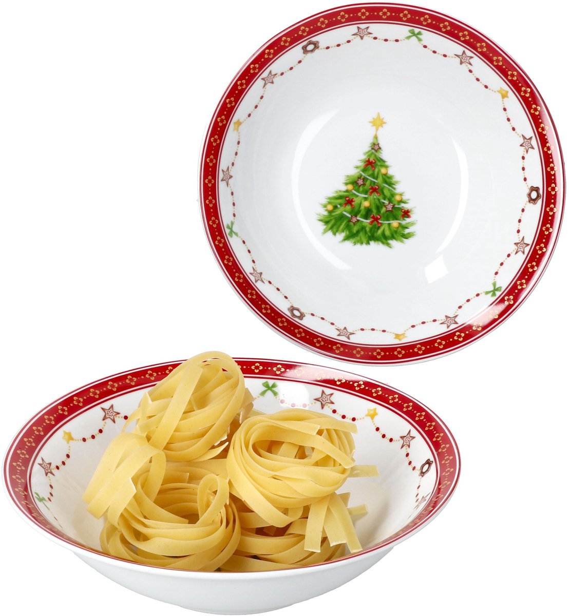 2-delig Kerstdroom serveerschaaltje Ø20,5cm van porselein