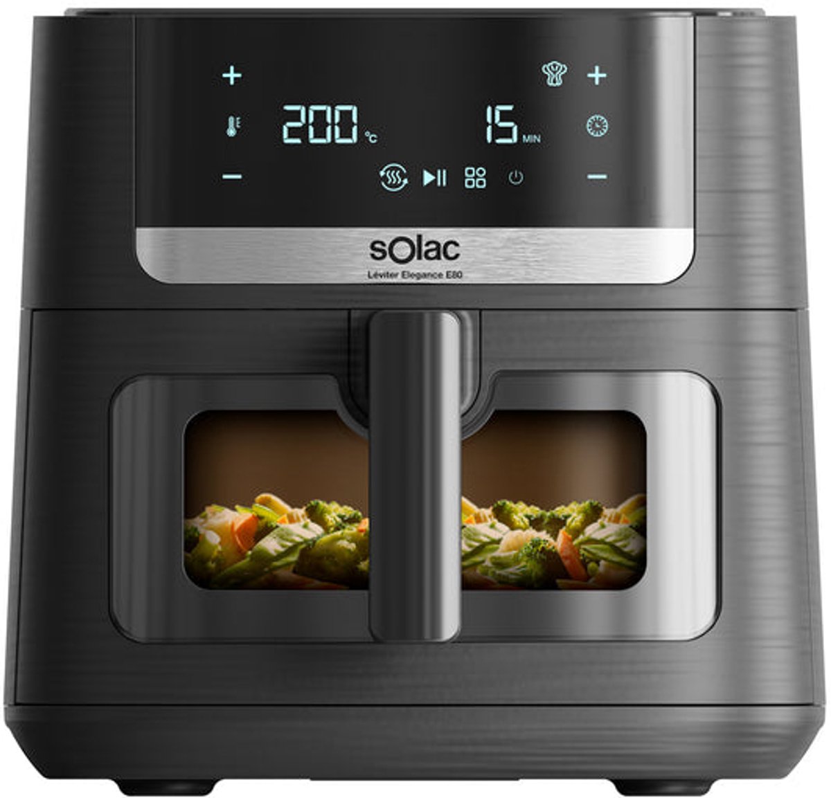 Solac FA1801 Enkel 8 l Vrijstaand 1800 W Heteluchtfriteuse Zwart
