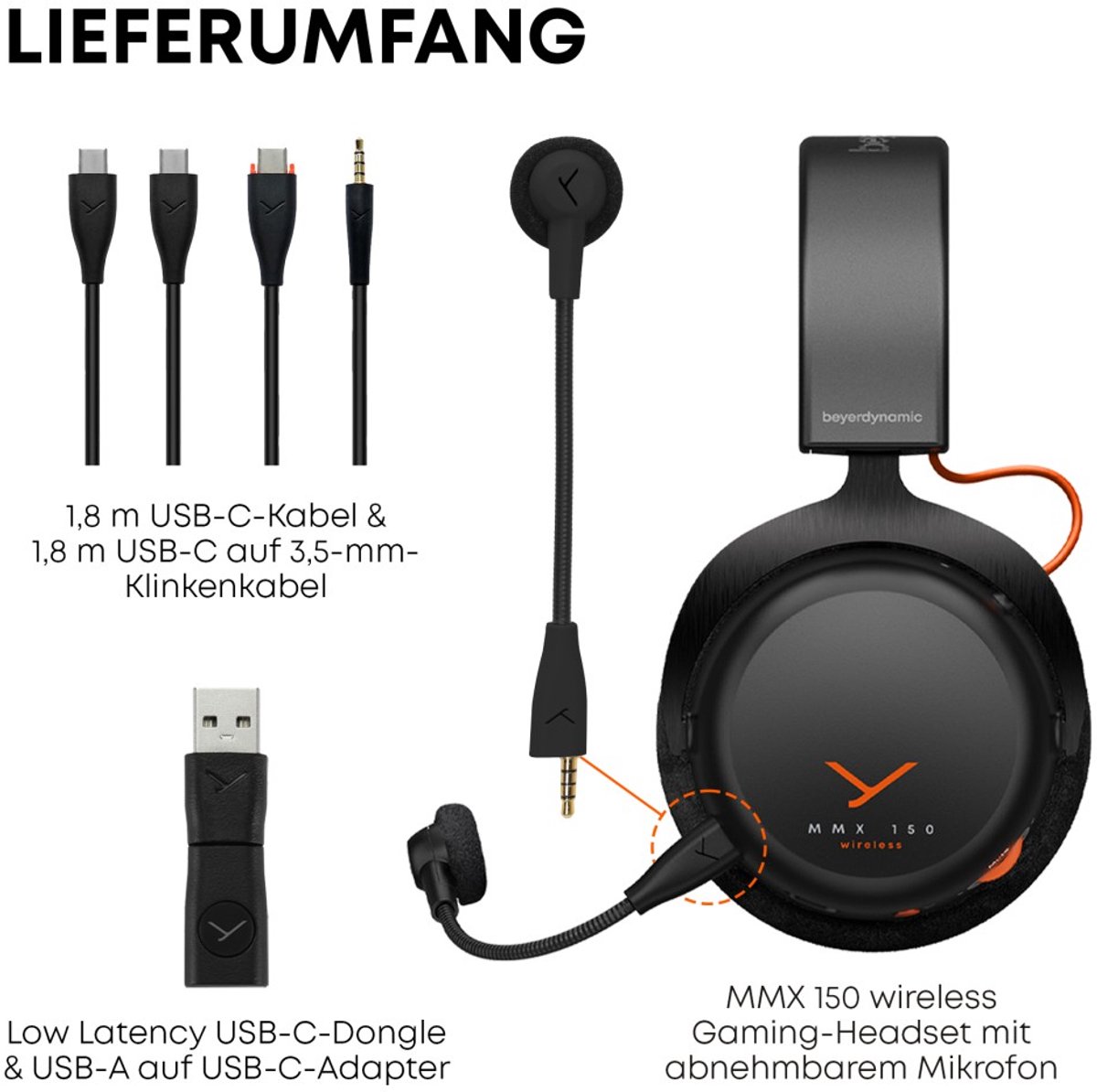 Beyerdynamic MMX 150 - Draadloze Gaming Headset - closed-back - Zwart - voor PS5, Xbox, Switch en PC thumbnail 8