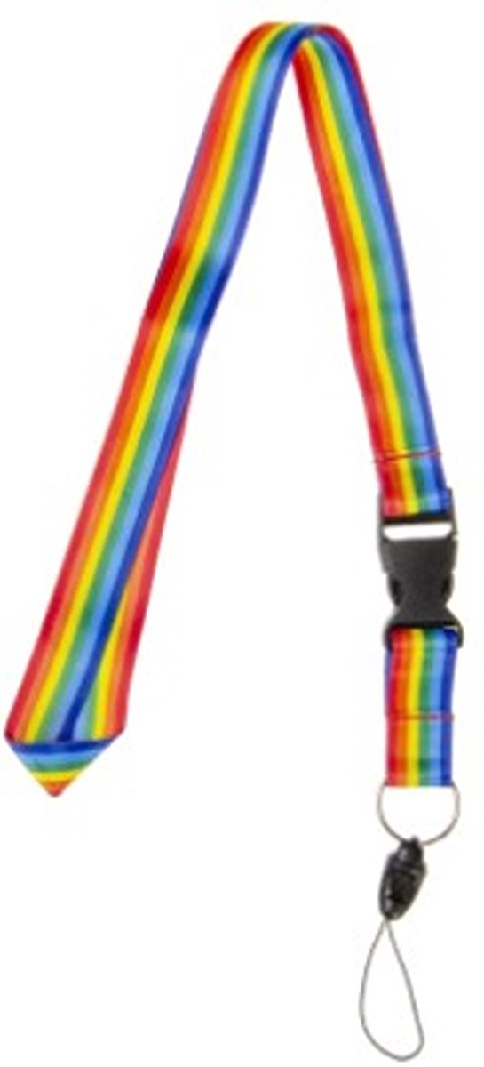 Finnacle - Keycord - Lanyard - Regenboog 50cm voor rainbow fun thema feesten, festivals, pride events en meer