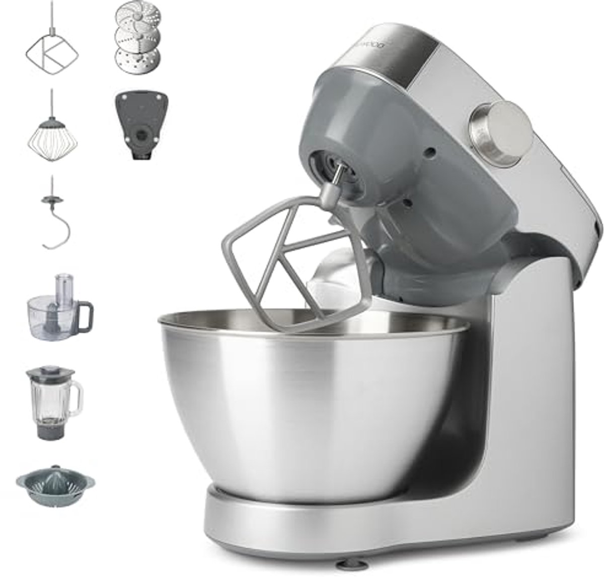 Compacte Kneedmachine met Roestvrijstalen Kom en Accessoireset voor Bakken en Koken