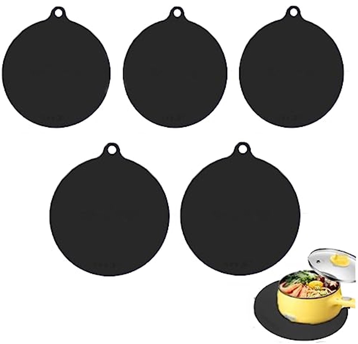 5-Pack Inductie Kookplaat Beschermers - Siliconen Mat Anti-Slip en Hittebestendig