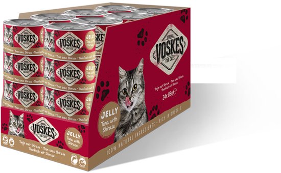 Voskes Kattenvoer Nat Tonijn met Shirasu - 24 x 85 gr - Voordeelverpakking