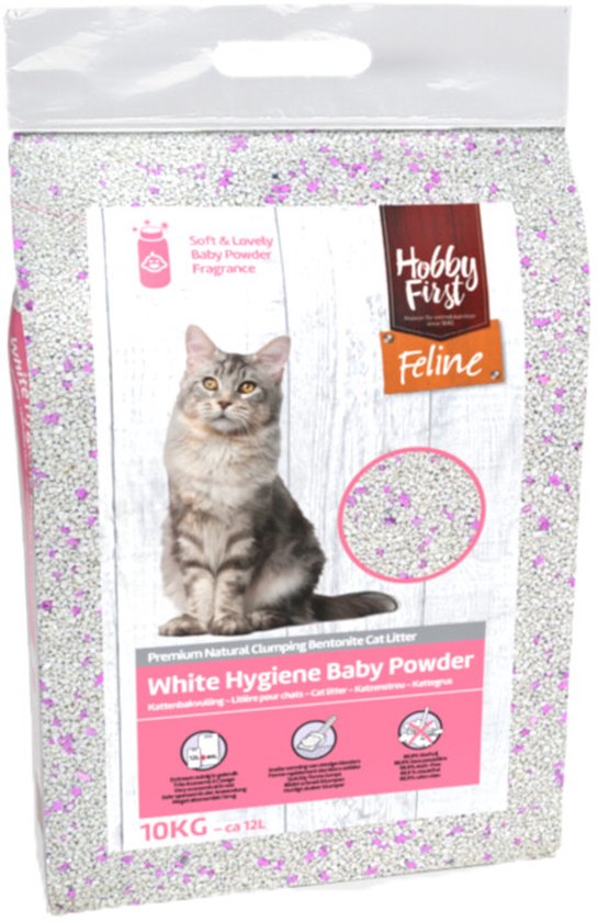 Hobby First kattenbakvulling White Hygiene Baby Powder 12 Liter/10 kg - Kat