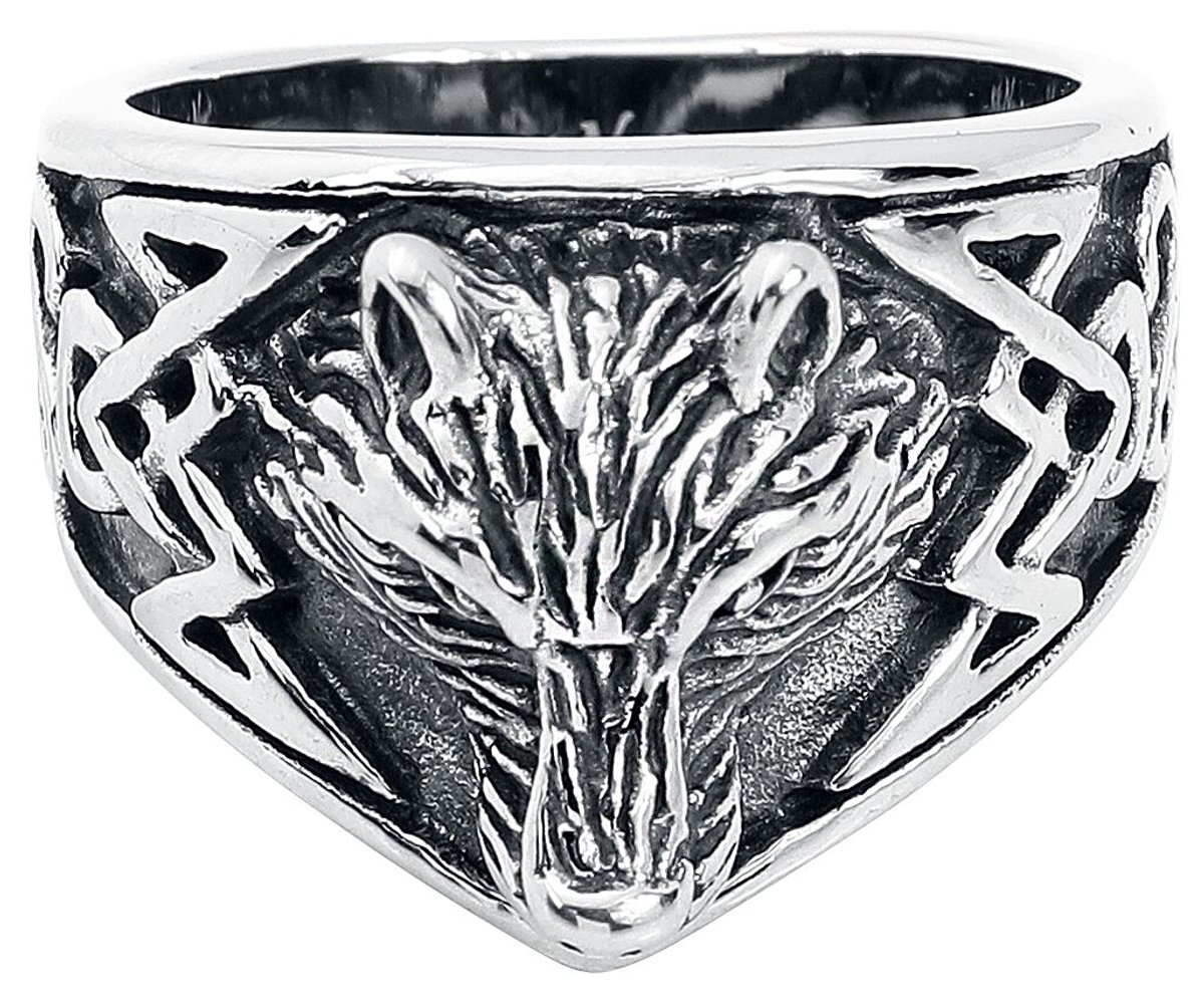etNox Wolf's Head Heren Ring - zilverkleurig - XL
