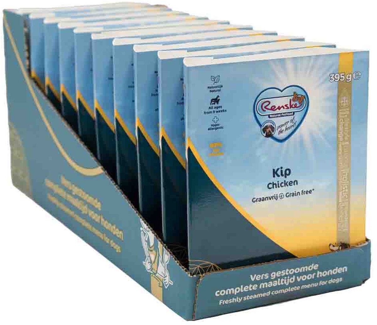 Renske Vers Gestoomd kip graanvrij hondenvoer (395 g) 2 trays (20 x 395 g)