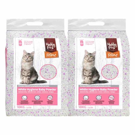 HobbyFirst Feline White Hygiëne Baby Powder - 2 x 12 liter - Voordeelverpakking