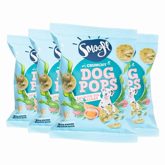 Smoofl Pops - Hondensnacks - Hondenvoer - Zalmolie & Algen - 1x4stuks - 24 gr