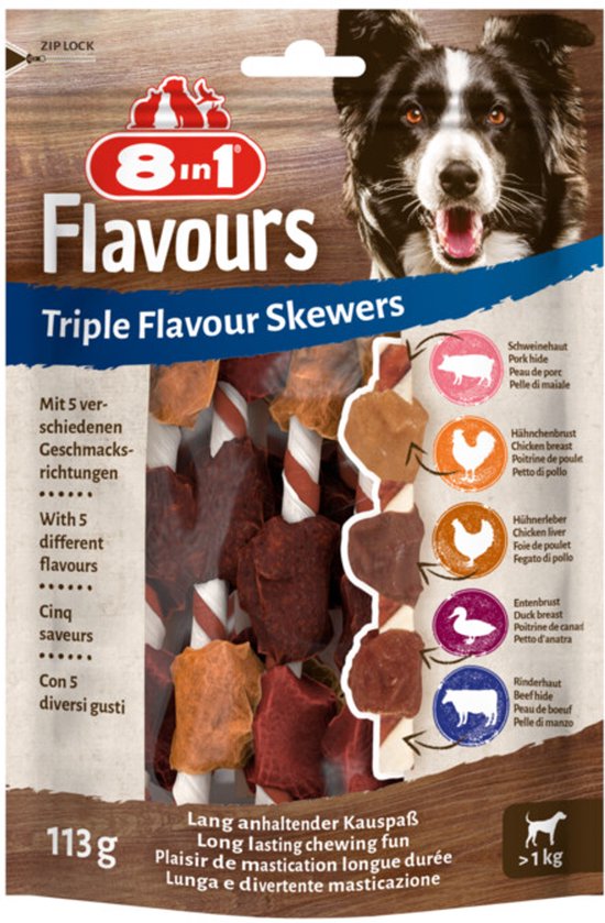 8in1 Triple Flavour Skewers - 6 x 6 stuks - Voordeelverpakking