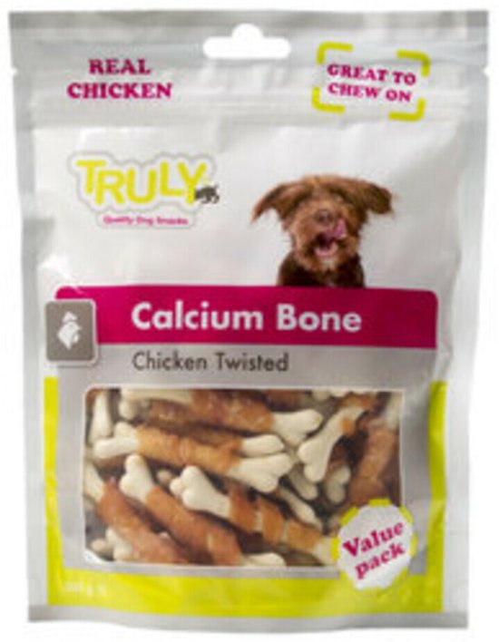 Truly Hondensnack Calcium Bone Chicken Twisted - 15 x 90 gr - Voordeelverpakking